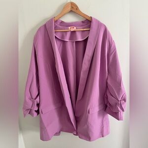 NWT EVRI 4X Lavender Purple Open Front Blazer Jacket Plus Size Stretchy